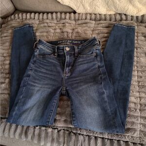 American Eagle Outfitters Women's Dark Blue Skinny Jeans